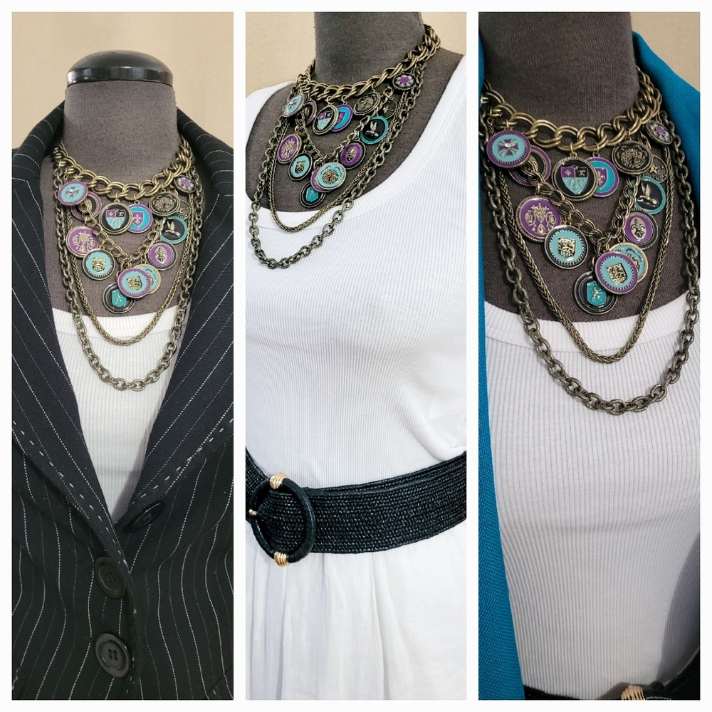 Multicolor Layered Necklace - Picture 4 of 8